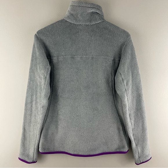 PATAGONIA Light Grey Purple Women’s Re-Tool Snap-T Turtleneck Fleece Pullover - Picture 10 of 11